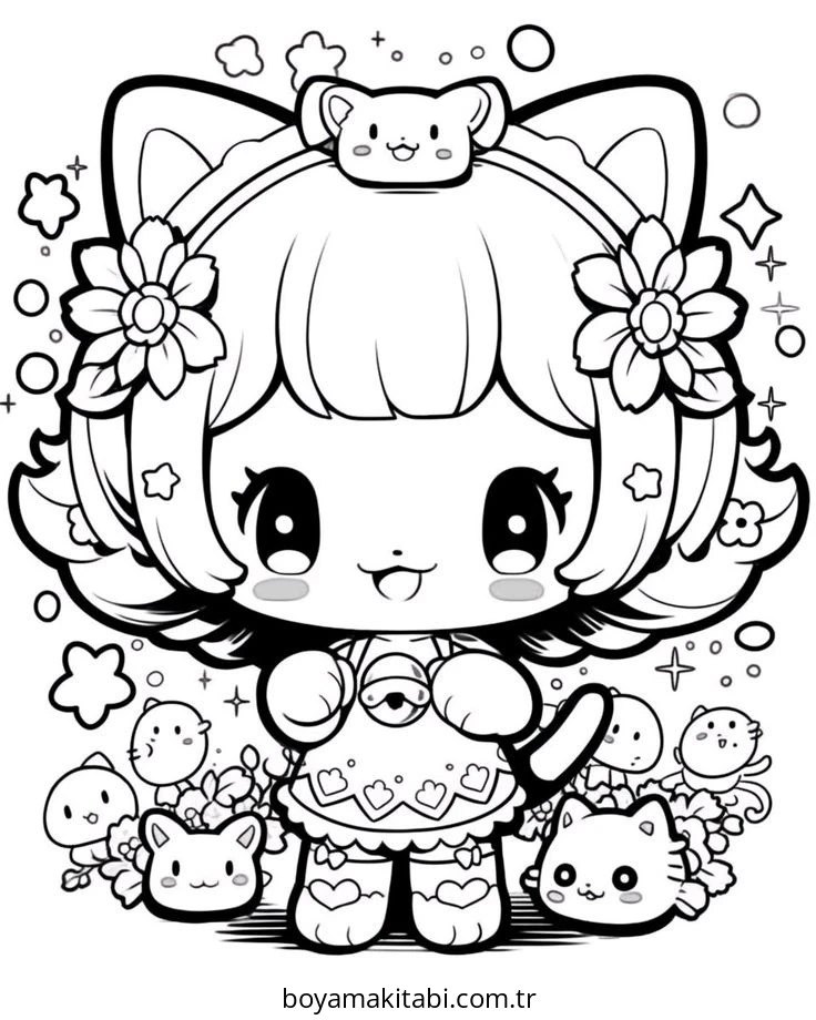 Chibi boyama sayfası – yaratıcılık, eğlenceli etkinlik