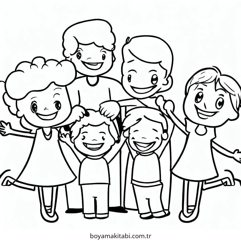 Aile boyama sayfası #67 – evde etkinlik, anaokulu etkinliği