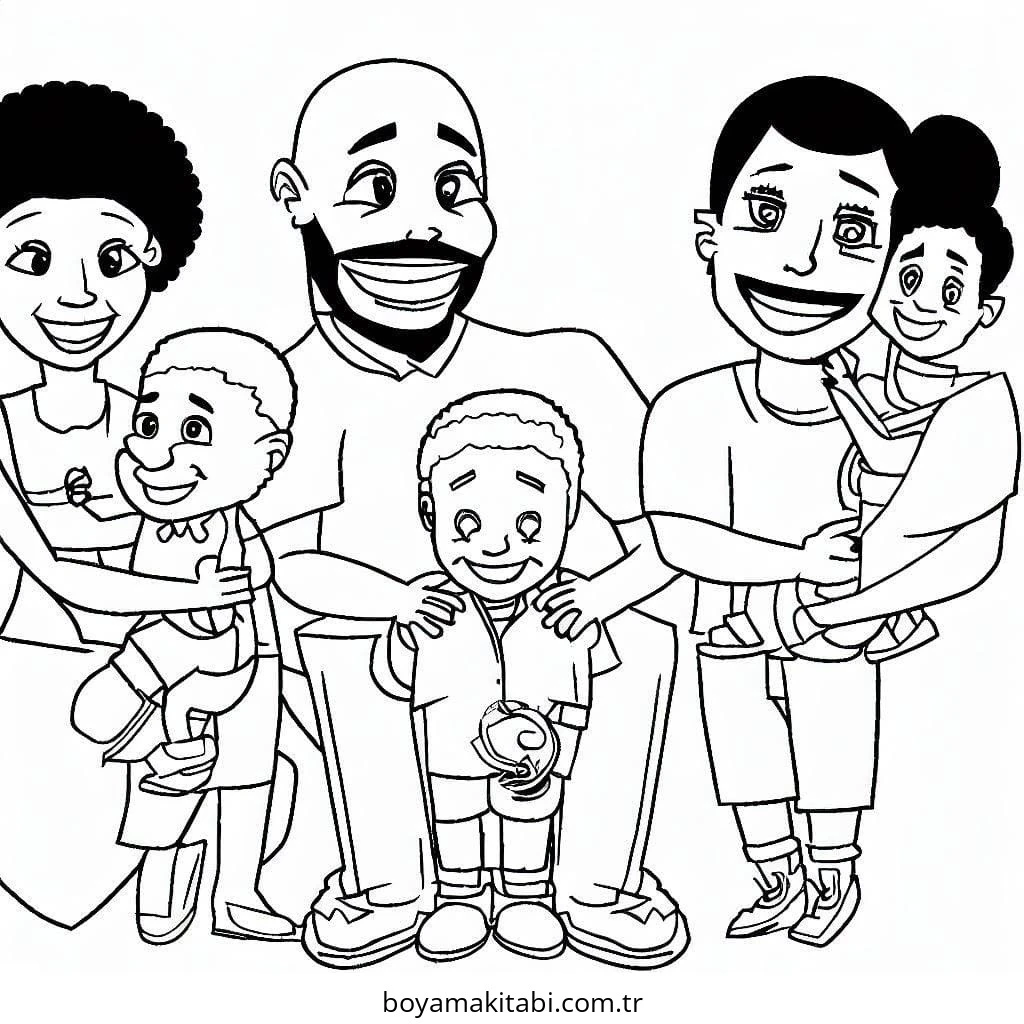 Aile boyama sayfası #78 – doğum günü partisi aktivitesi, ekran süresine alternatif