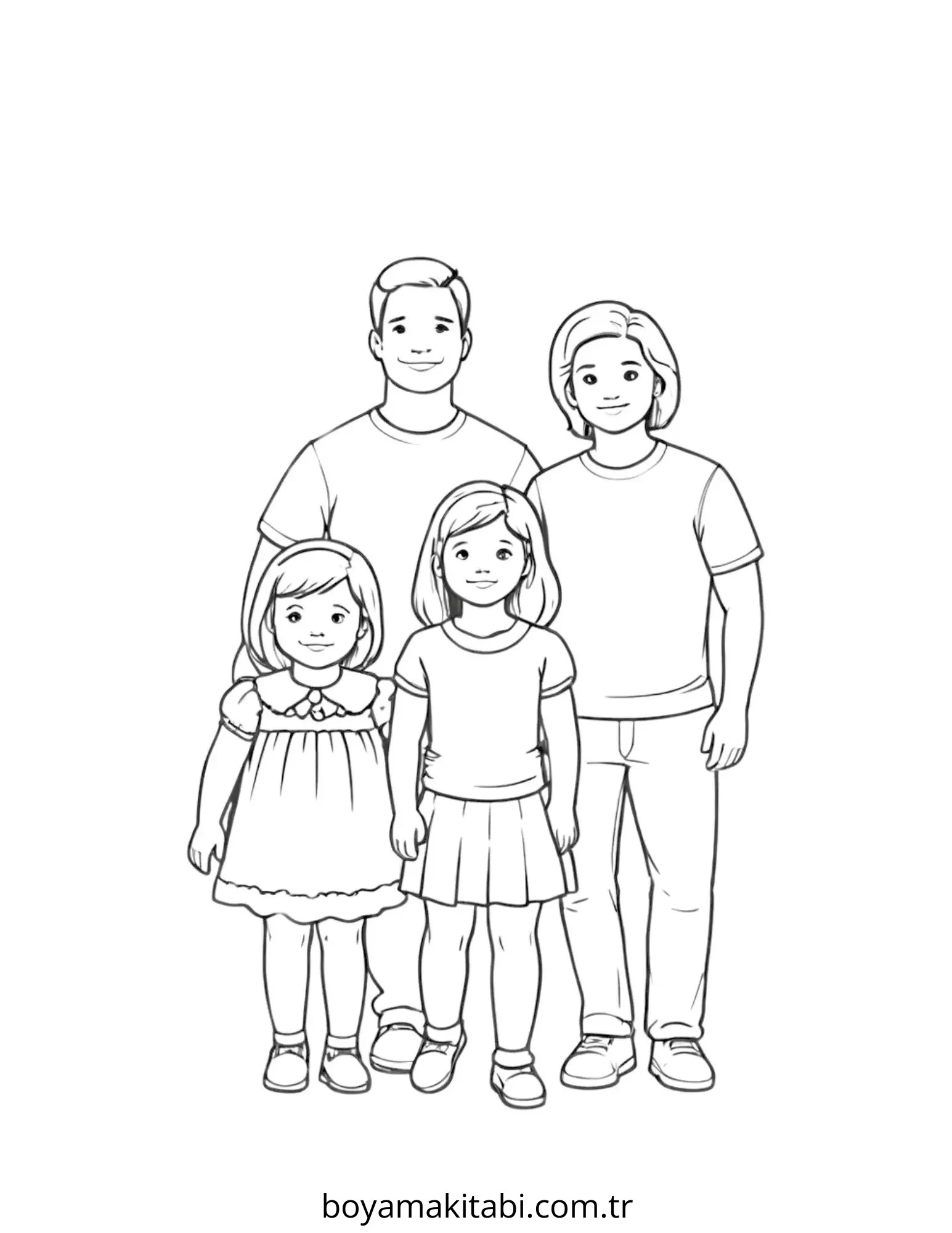 Aile boyama sayfası #89 – tamamen ücretsiz, çocuklar için