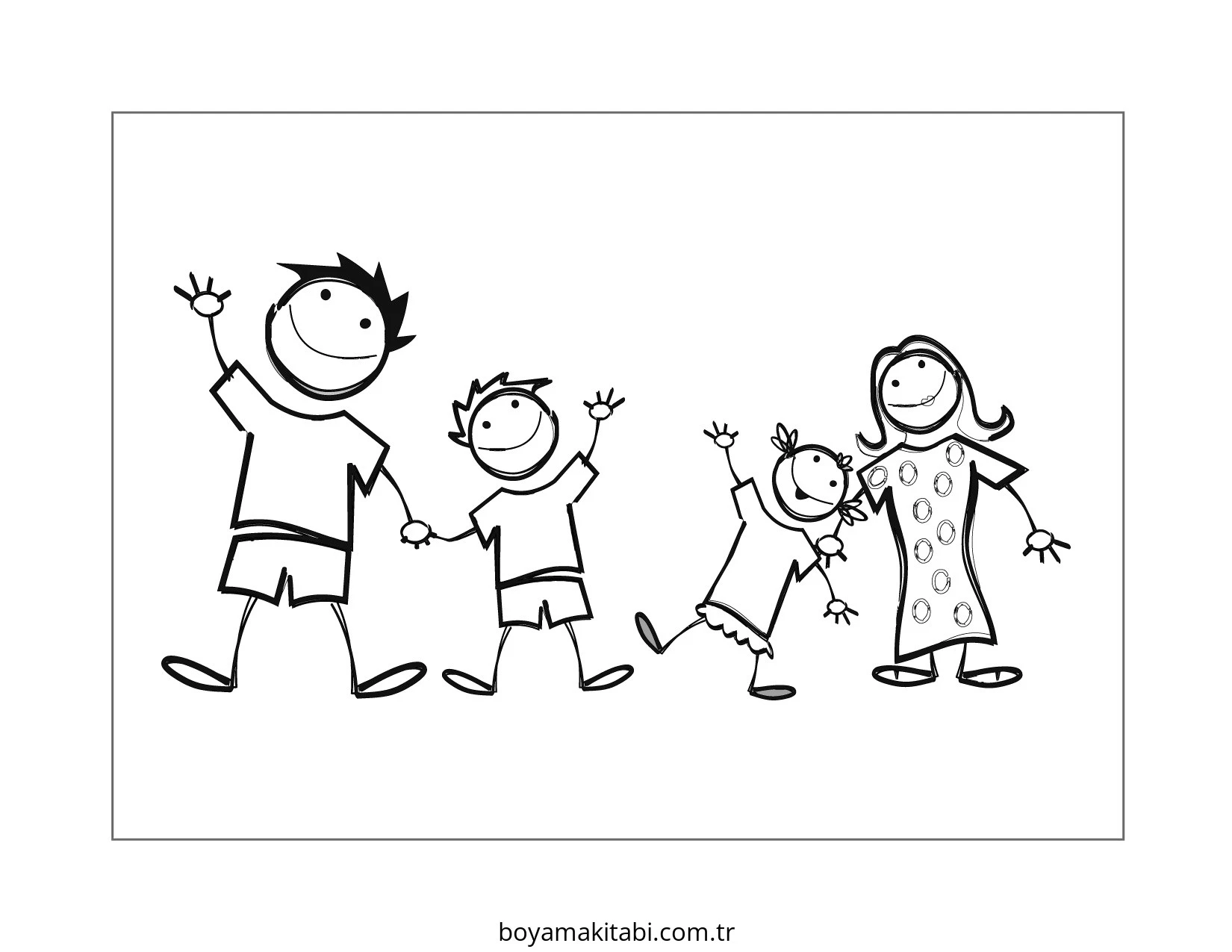 Aile boyama sayfası #99 – yaratıcılığı geliştirir, keyifli zaman