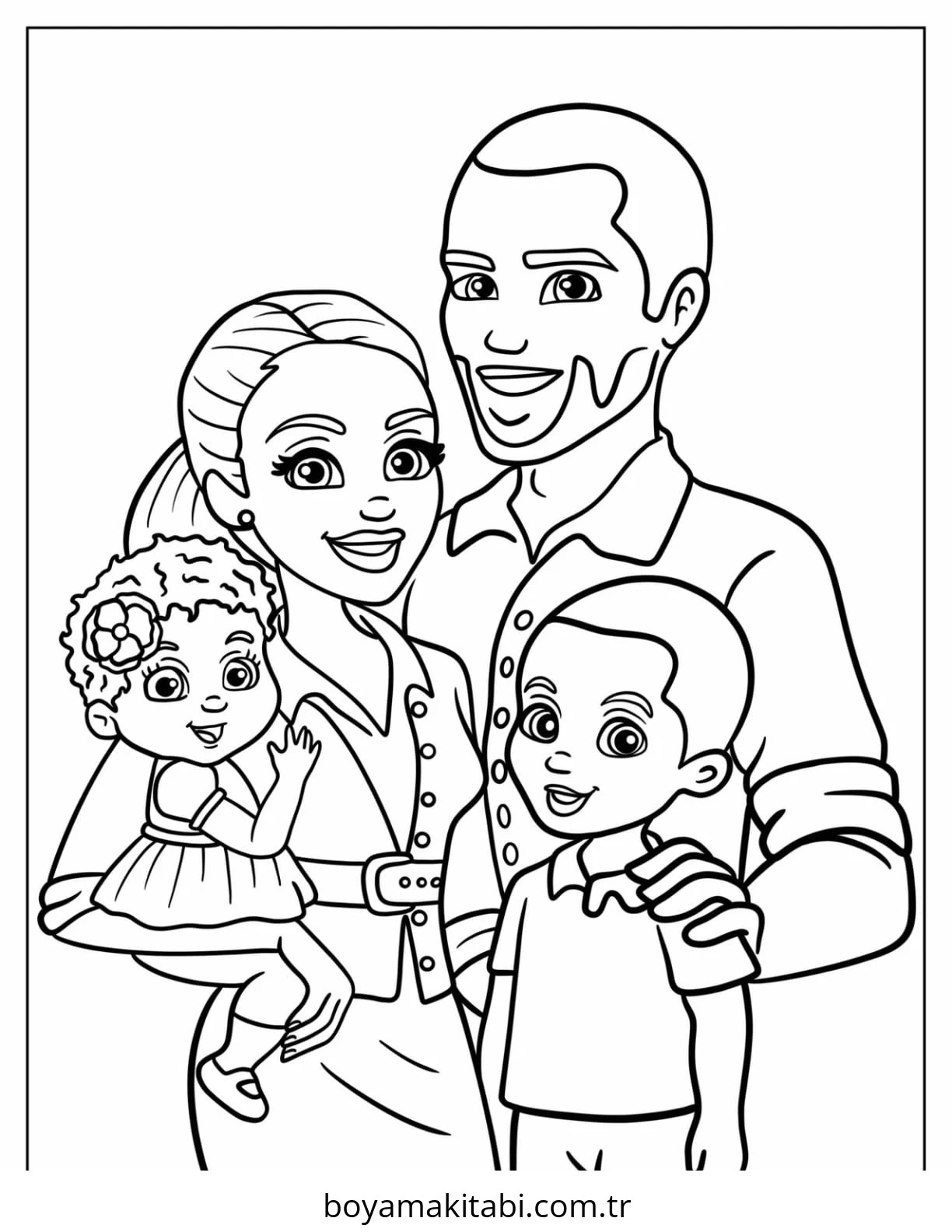 Aile boyama sayfası #104 – eğitici aktivite, yaratıcılık