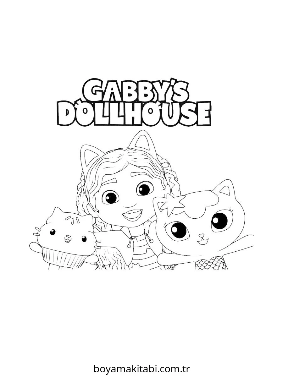 Gabby Dollhouse boyama sayfası – ücretsiz yazdır, boyama etkinliği