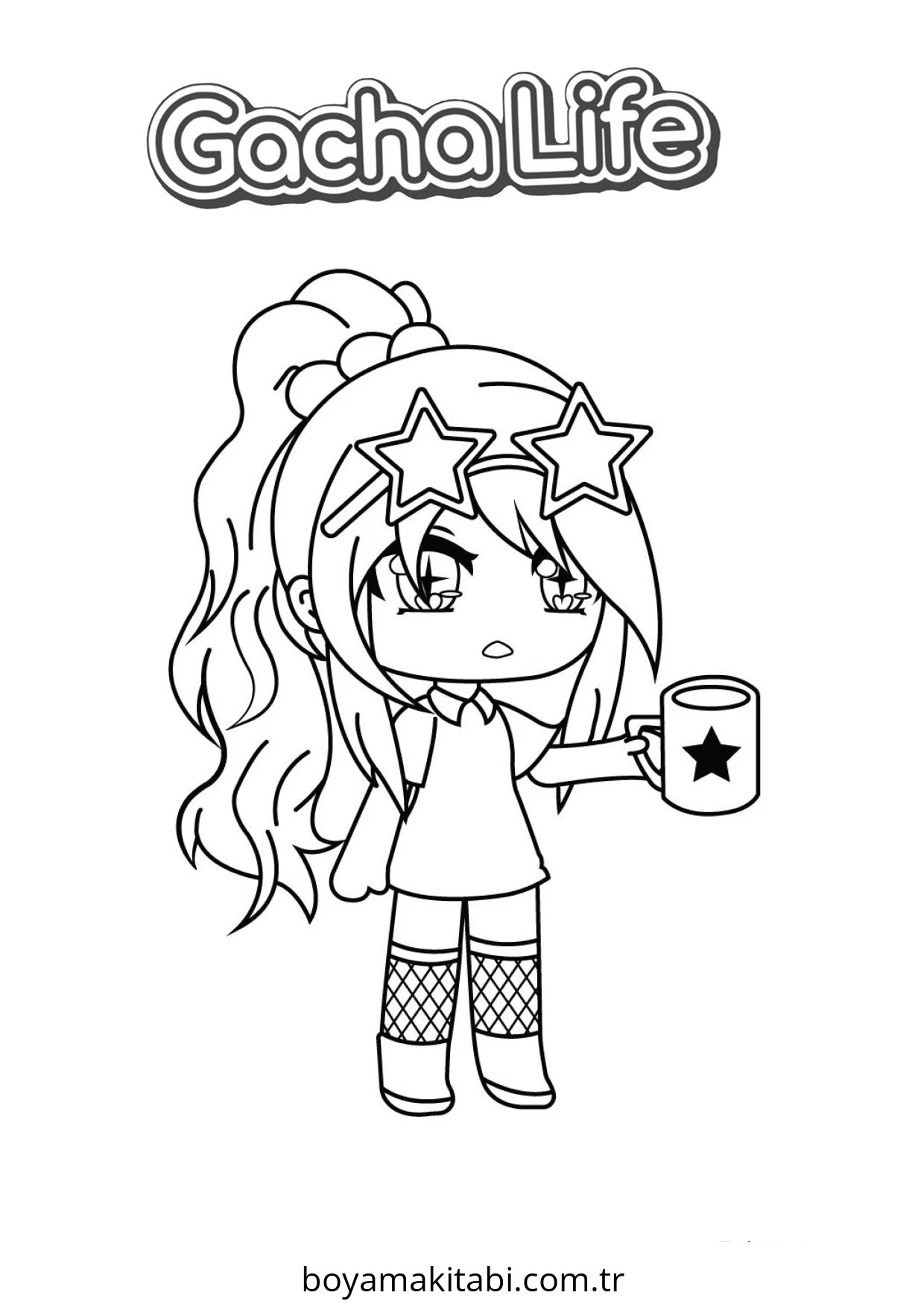 Gacha Life boyama sayfası – evde etkinlik, ücretsiz yazdır