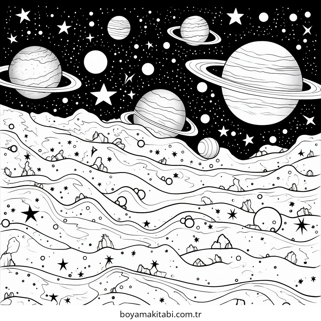 Galaxy boyama sayfası – yaratıcılığı geliştirir, keyifli zaman