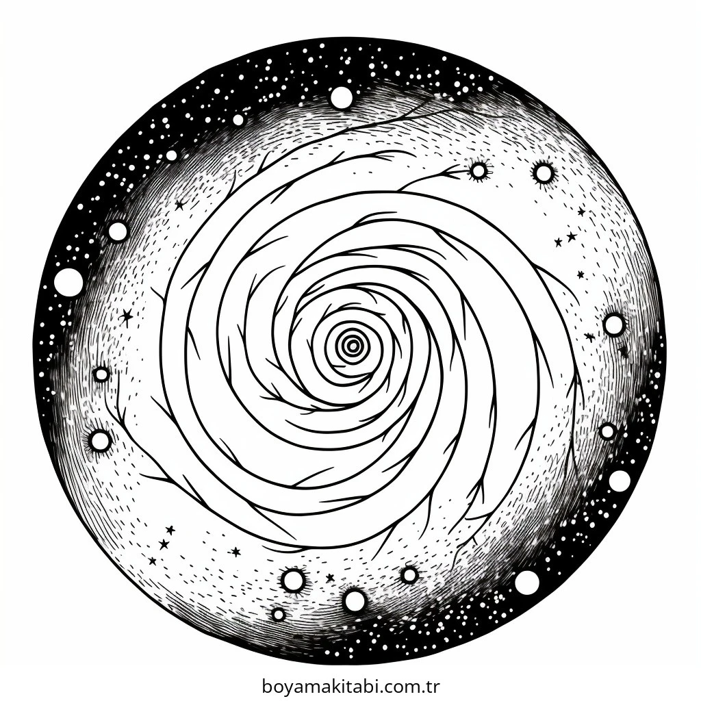 Galaxy boyama sayfası – renkli çizimler, okul öncesi