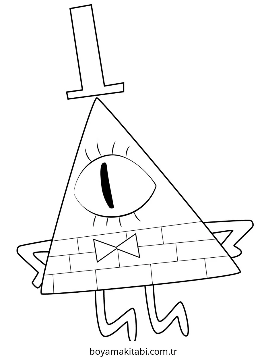 Gravity Falls boyama sayfası – PDF indir, sevimli karakter