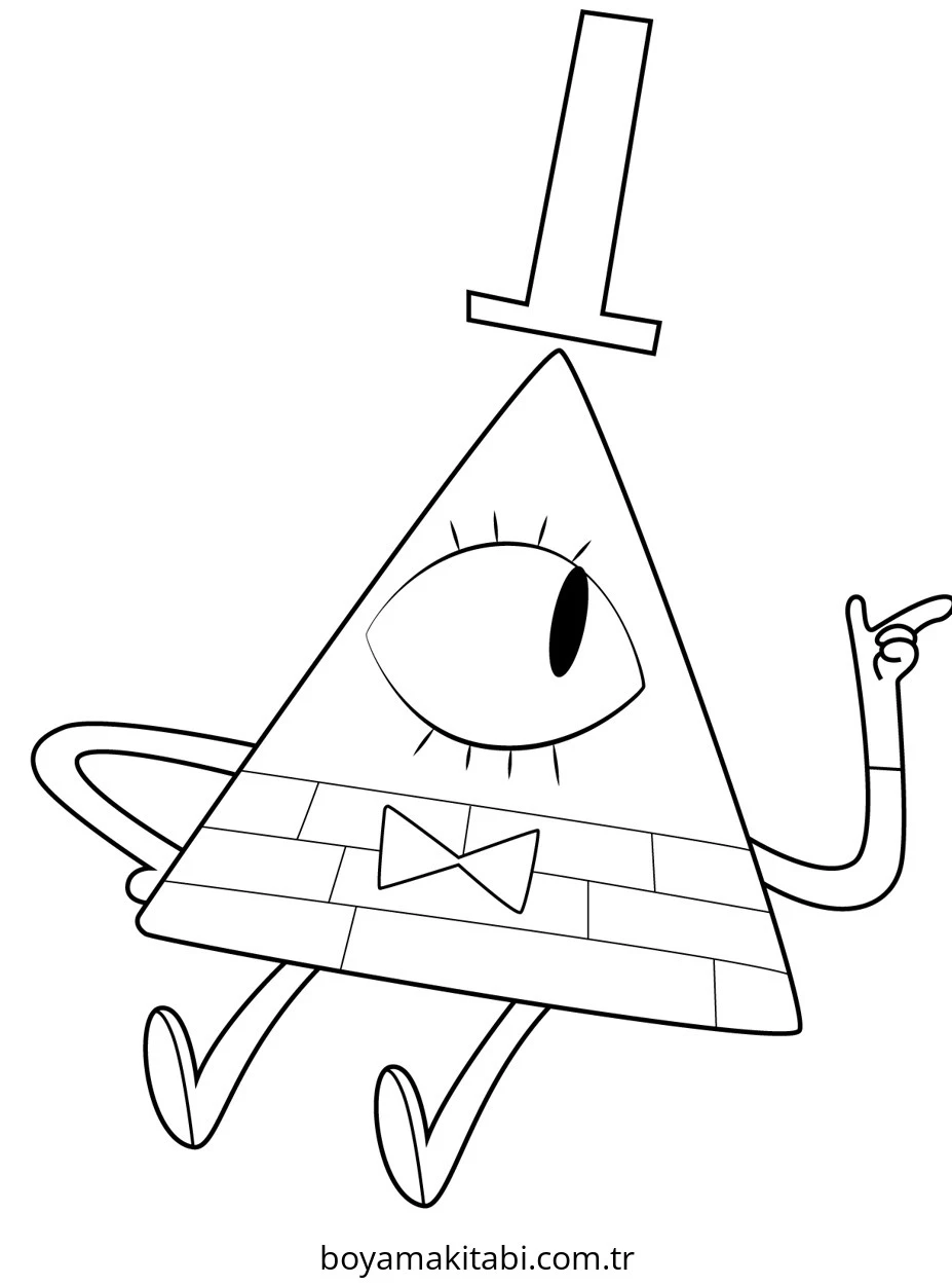 Gravity Falls boyama sayfası – çocuklar için, çizgi film temalı