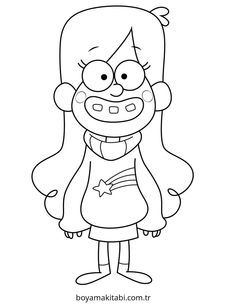 Gravity Falls boyama sayfası – sanatsal çalışma, çocuklar için