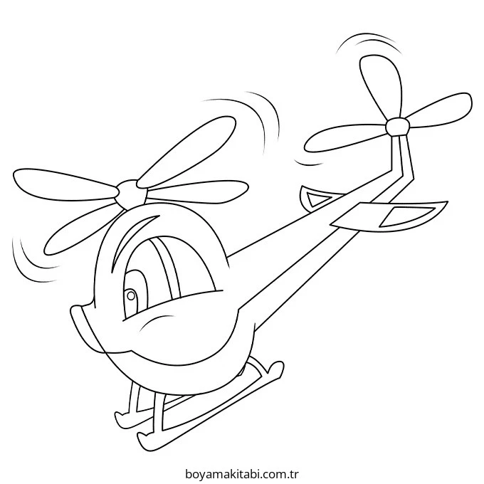 Helikopter boyama sayfası – sanatsal çalışma, çocuklar için