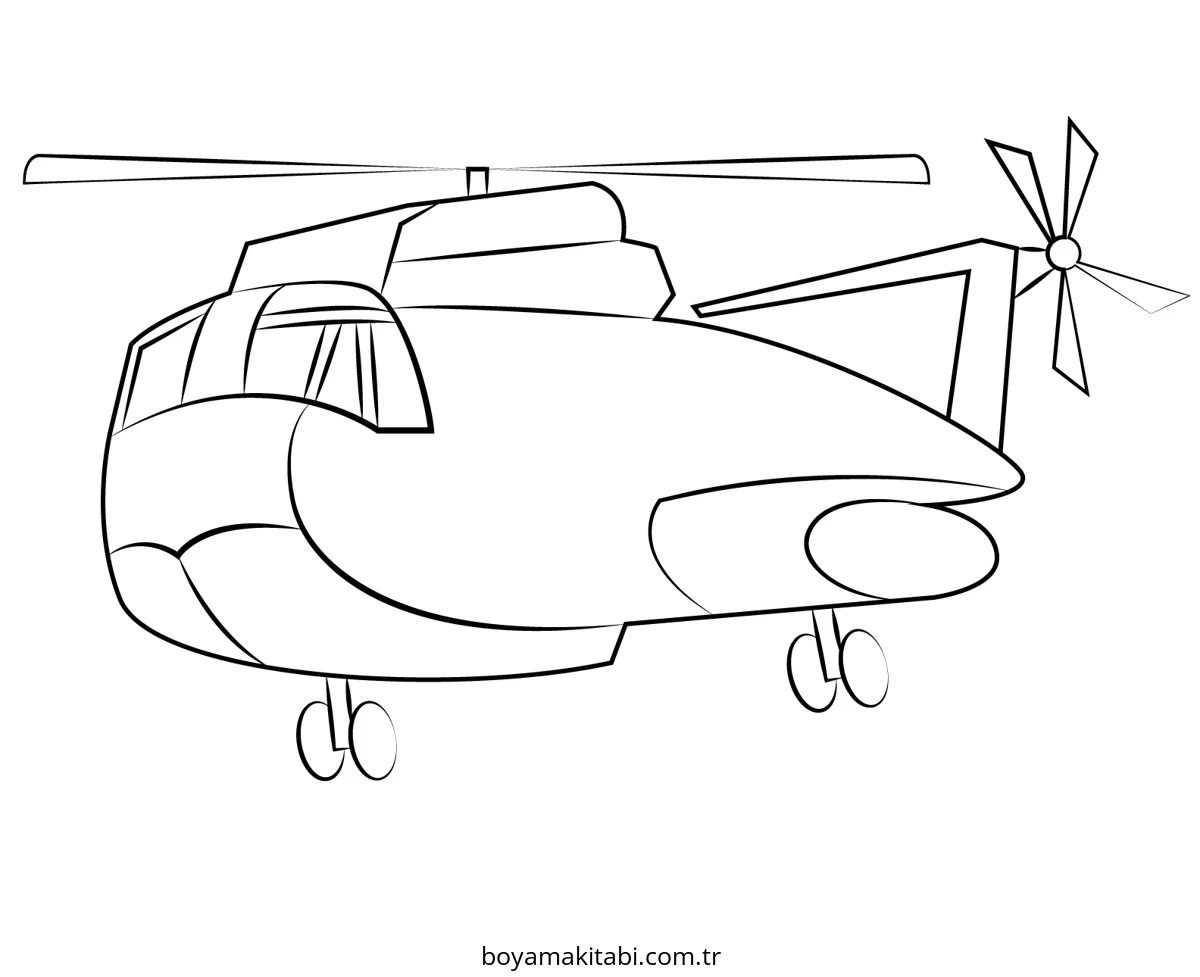 Helikopter boyama sayfası – yaratıcılığı geliştirir, keyifli zaman