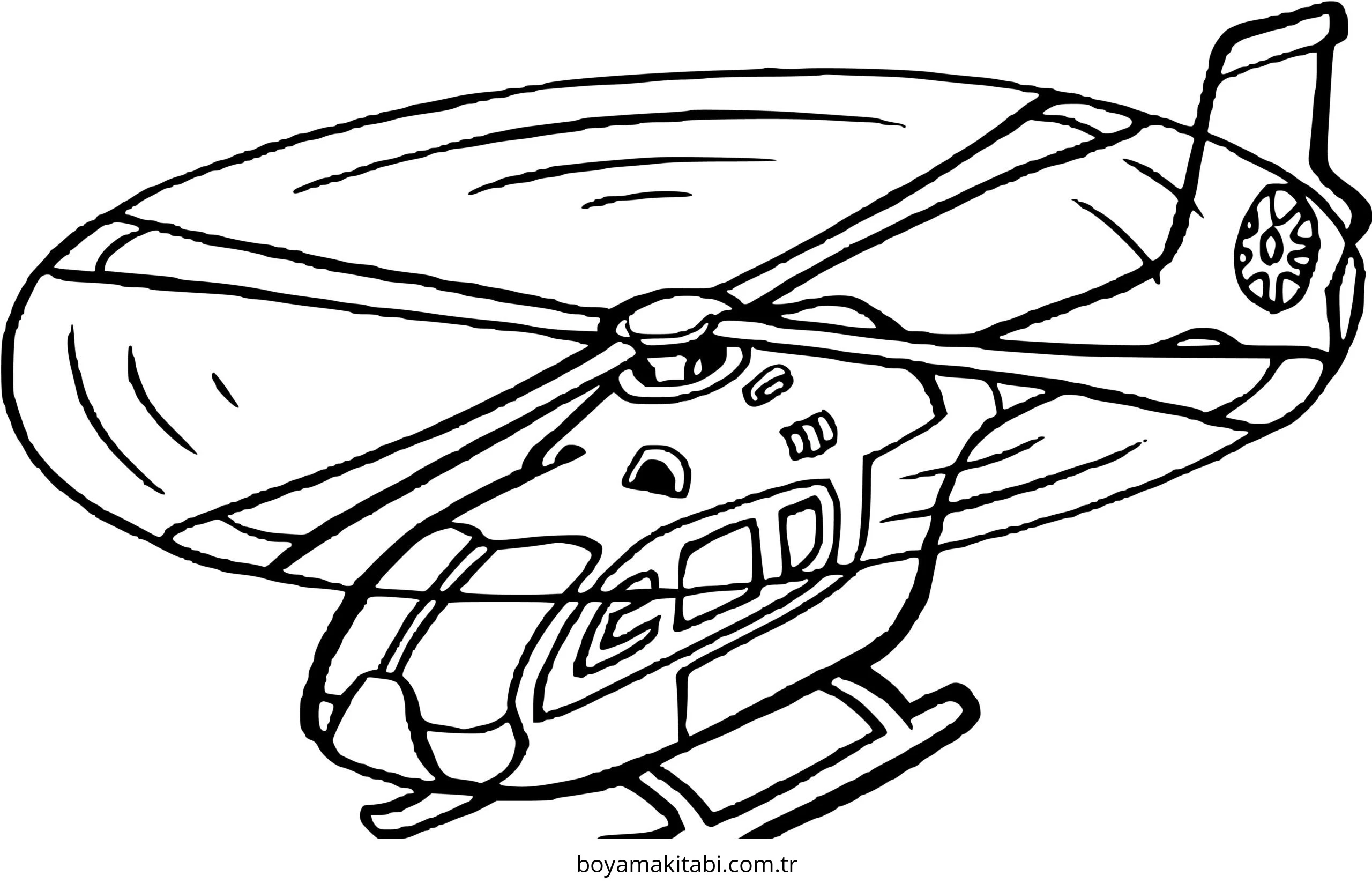 Helikopter boyama sayfası – okul öncesi, evde etkinlik
