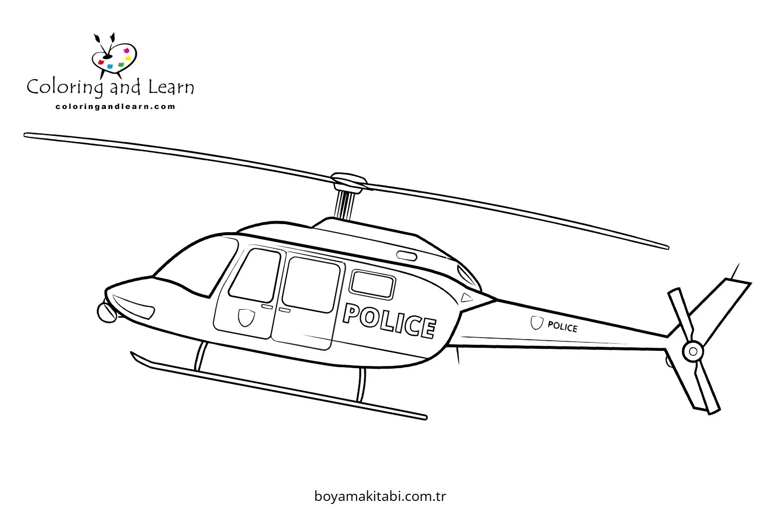 Helikopter boyama sayfası – yaratıcılık, eğlenceli etkinlik
