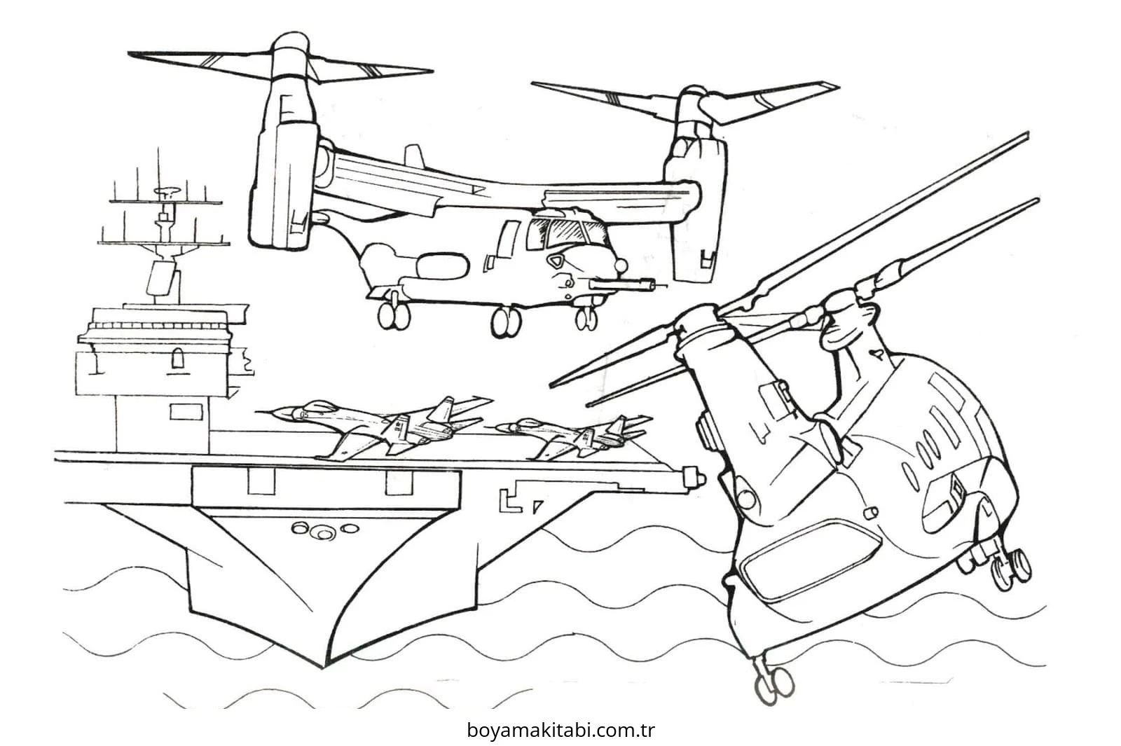 Helikopter boyama sayfası – eğitici aktivite, yaratıcılık