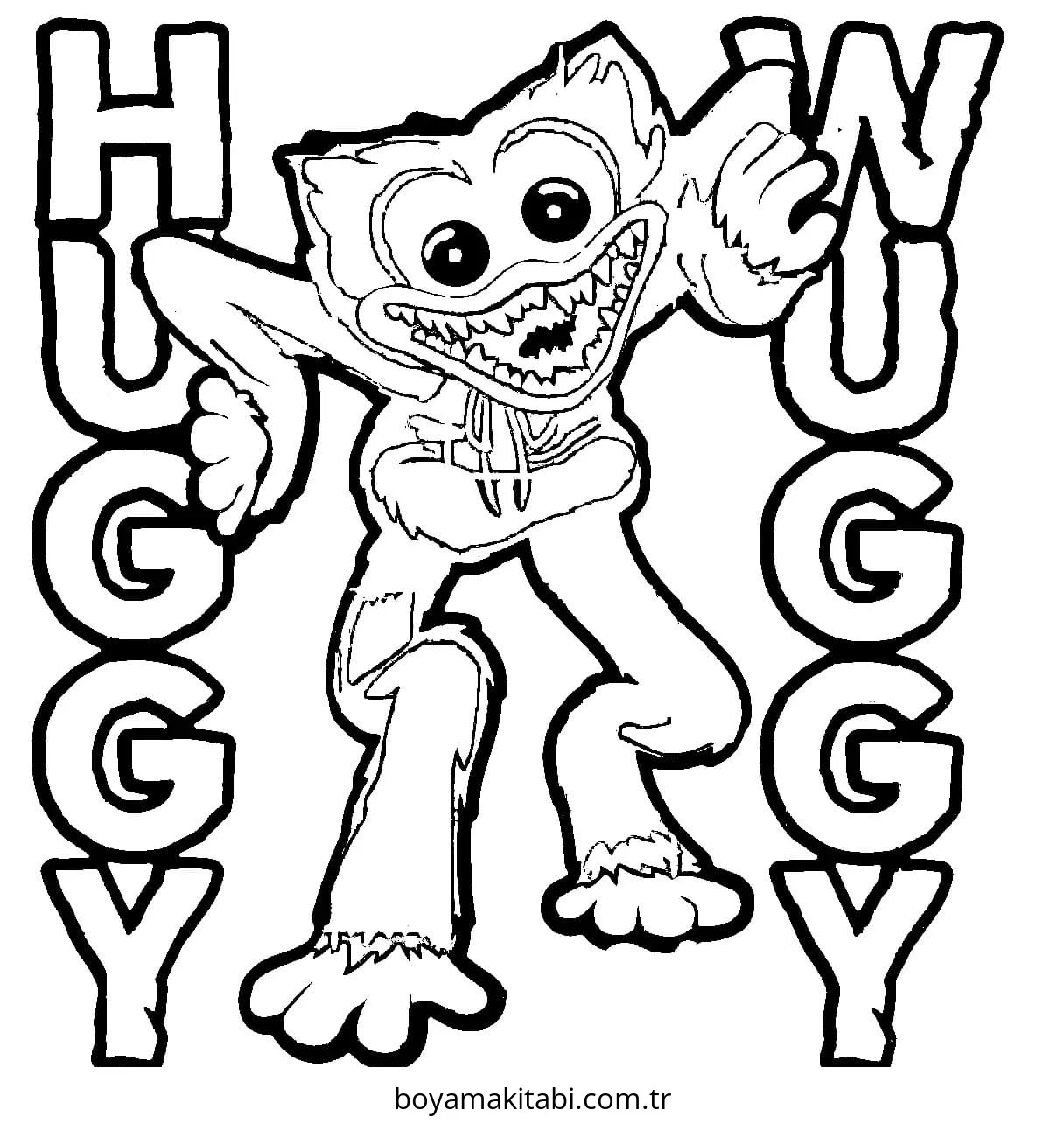 Huggy Wuggy boyama sayfası #112 – kolay boyama, eğitici aktivite