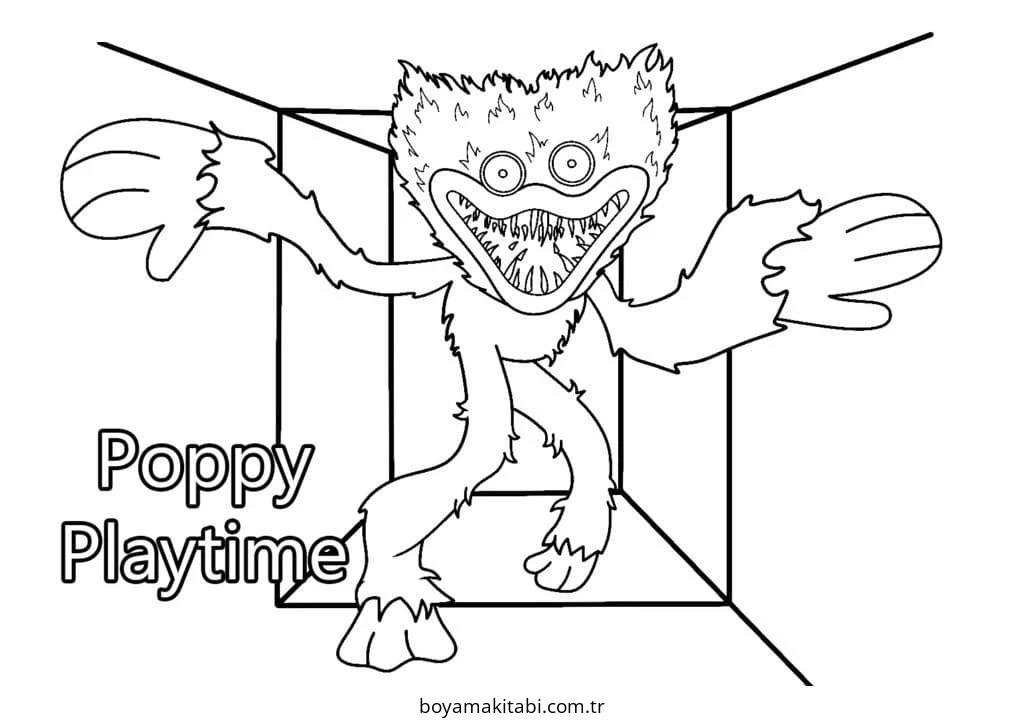 Huggy Wuggy boyama sayfası – eğitici aktivite, yaratıcılık