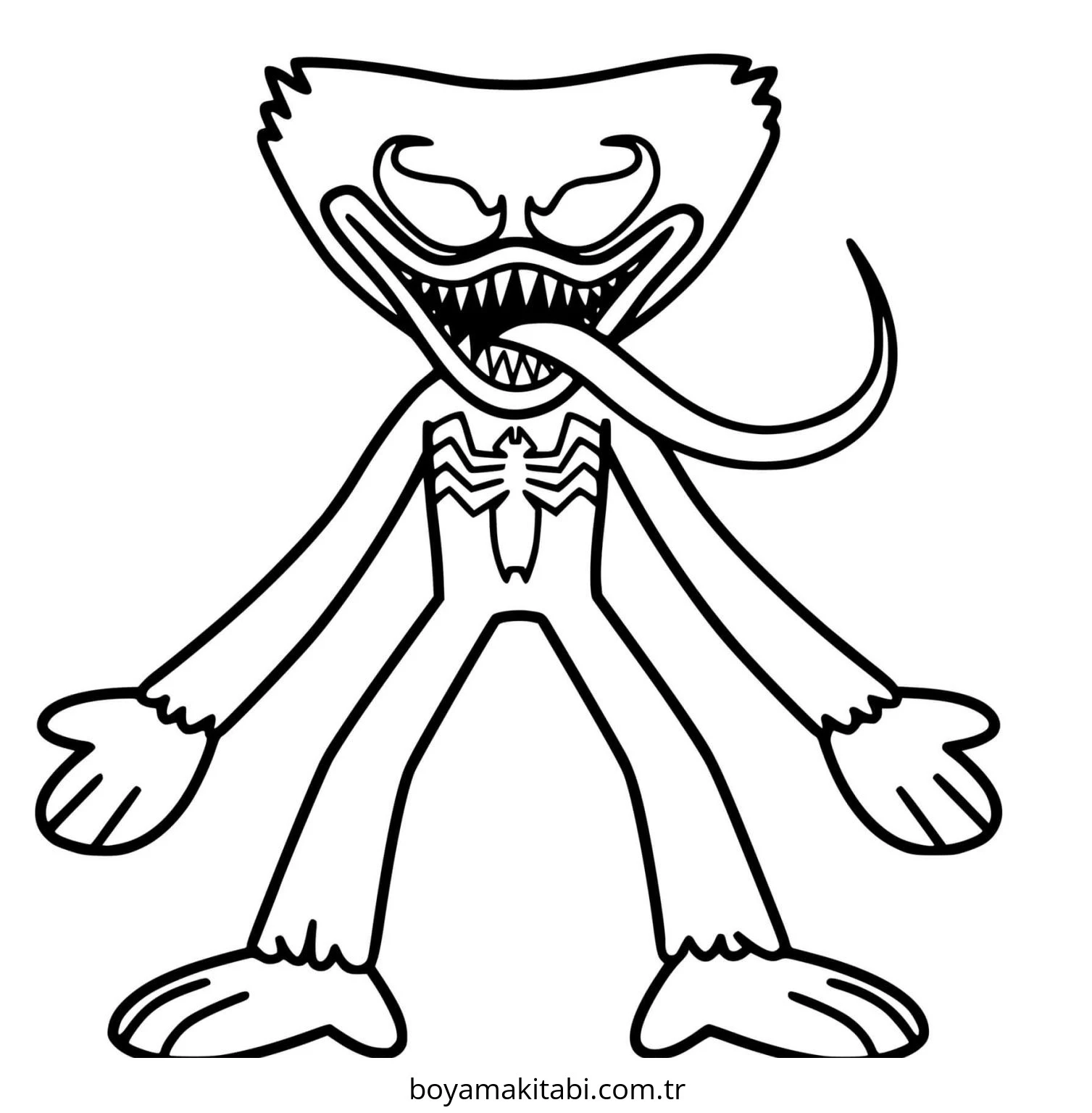 Huggy Wuggy boyama sayfası – boyama çalışması, yaratıcılığı geliştirir