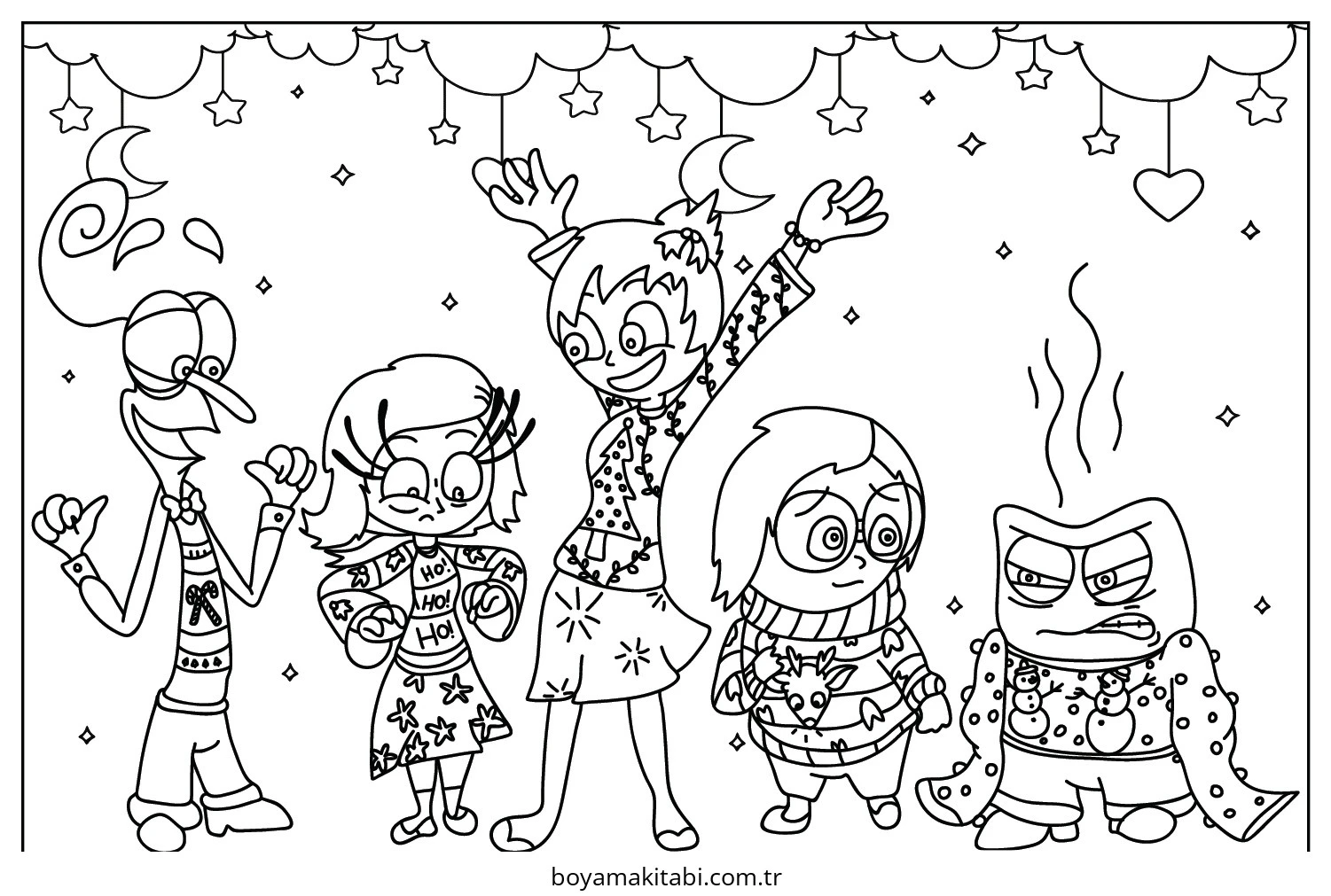 Inside Out boyama sayfası – el becerilerini geliştirir, boyama çalışması
