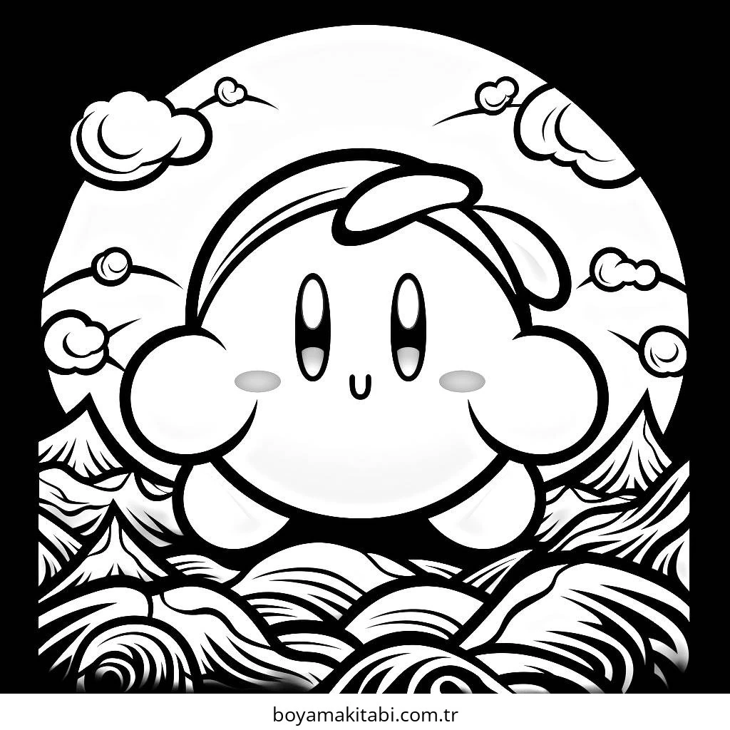 Kirby boyama sayfası #105 – çocuklar için, çizgi film temalı