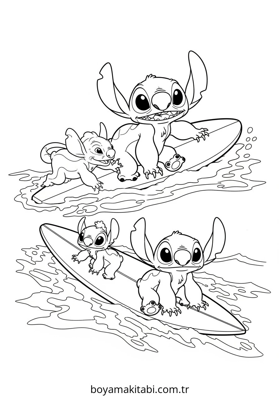 Lilo and Stitch boyama sayfası #19 – çizgi film temalı, basit çizim