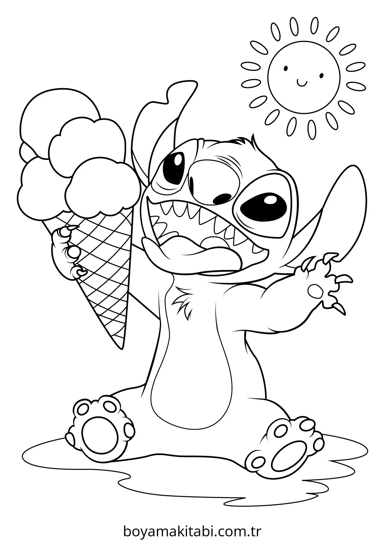 Lilo and Stitch boyama sayfası – boyama çalışması, yaratıcılığı geliştirir