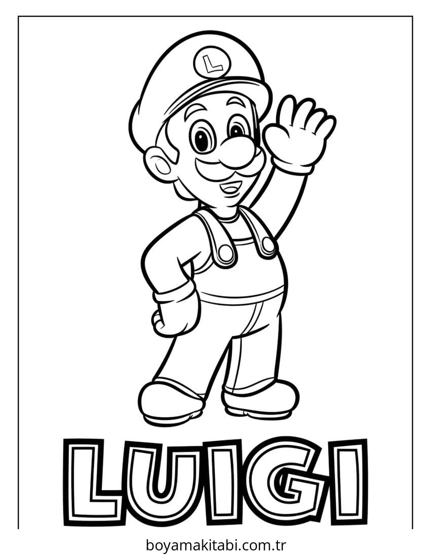 Luigi boyama sayfası – boyama çalışması, yaratıcılığı geliştirir