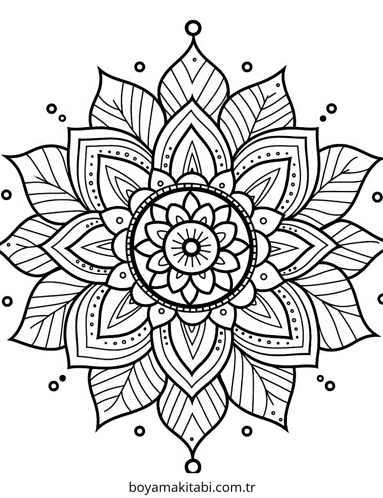 Mandala boyama sayfası #203 – ilkokul öğrencileri için, hayal gücünü besler