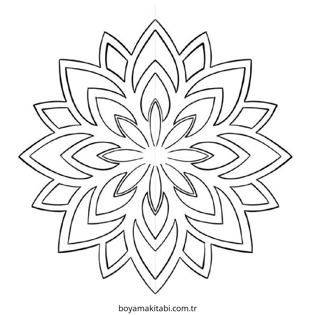 Mandala boyama sayfası #218 – günlük etkinlik önerisi, kolay boyama