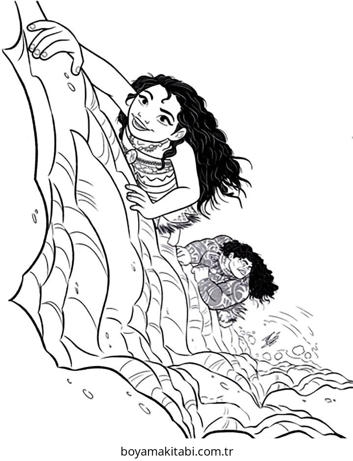 Moana boyama sayfası – keyifli zaman, renkli çizimler