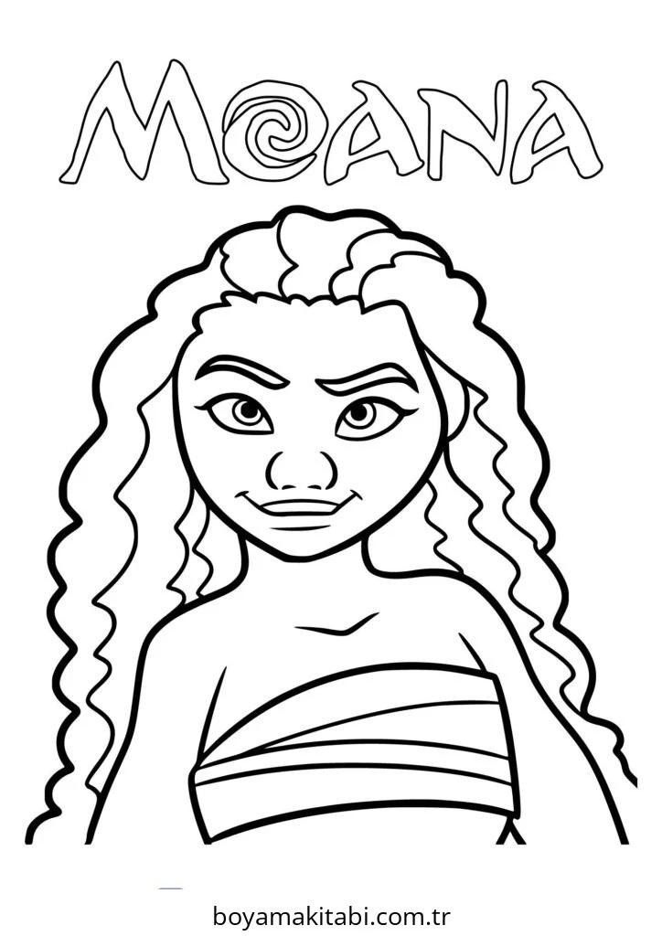 Moana boyama sayfası – yaratıcılık, eğlenceli etkinlik