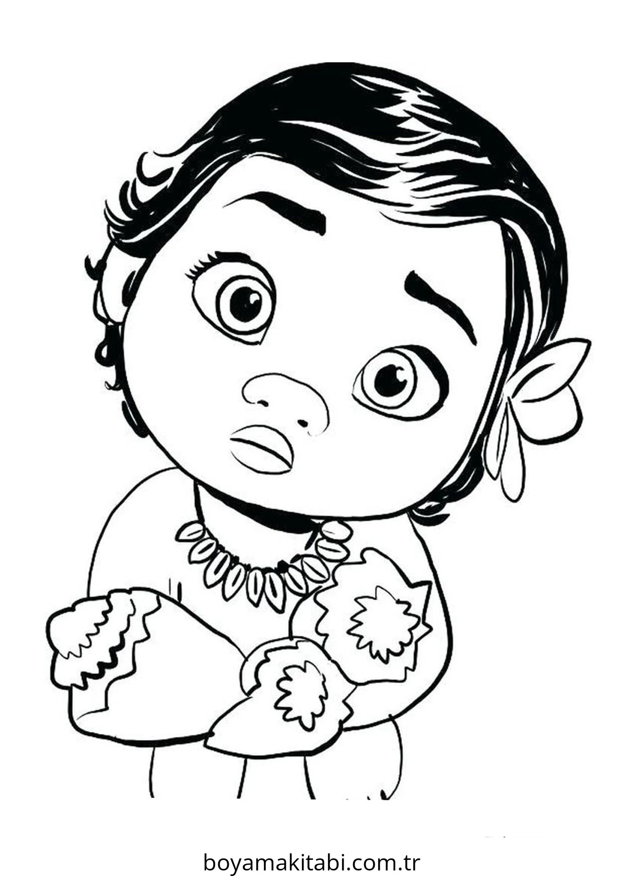Moana boyama sayfası – renkli çizimler, okul öncesi
