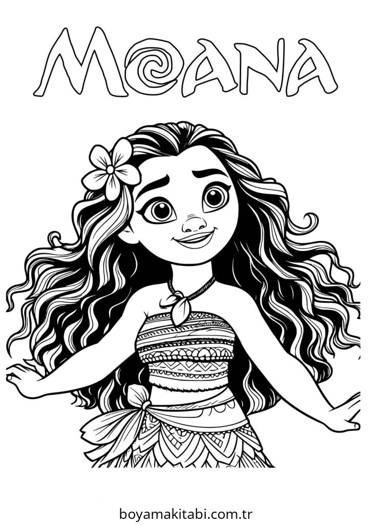 Moana boyama sayfası – el becerilerini geliştirir, boyama çalışması