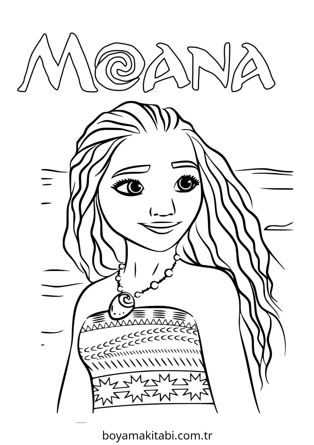 Moana boyama sayfası – keyifli zaman, renkli çizimler