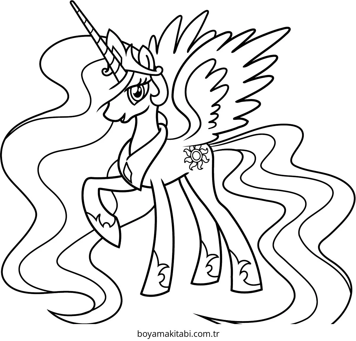 My Little Pony boyama sayfası – yaratıcılığı geliştirir, keyifli zaman