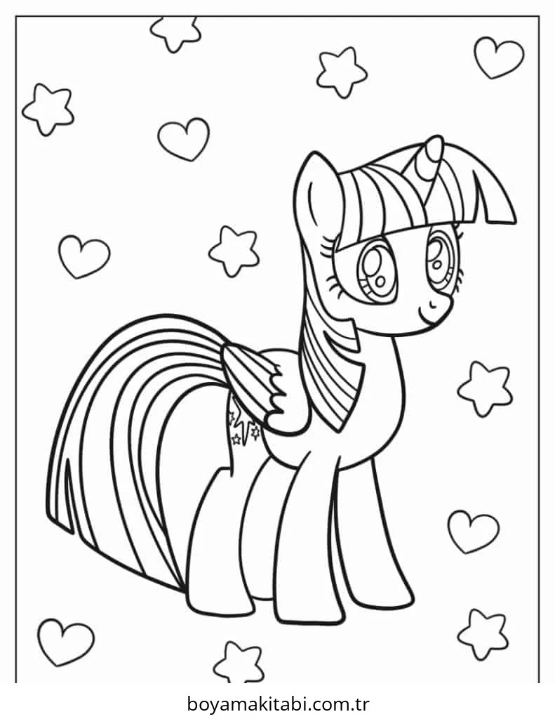 My Little Pony boyama sayfası – eğitici aktivite, yaratıcılık