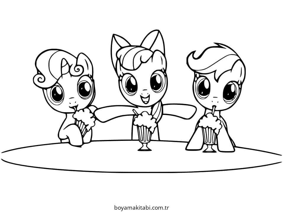 My Little Pony boyama sayfası – el becerilerini geliştirir, boyama çalışması