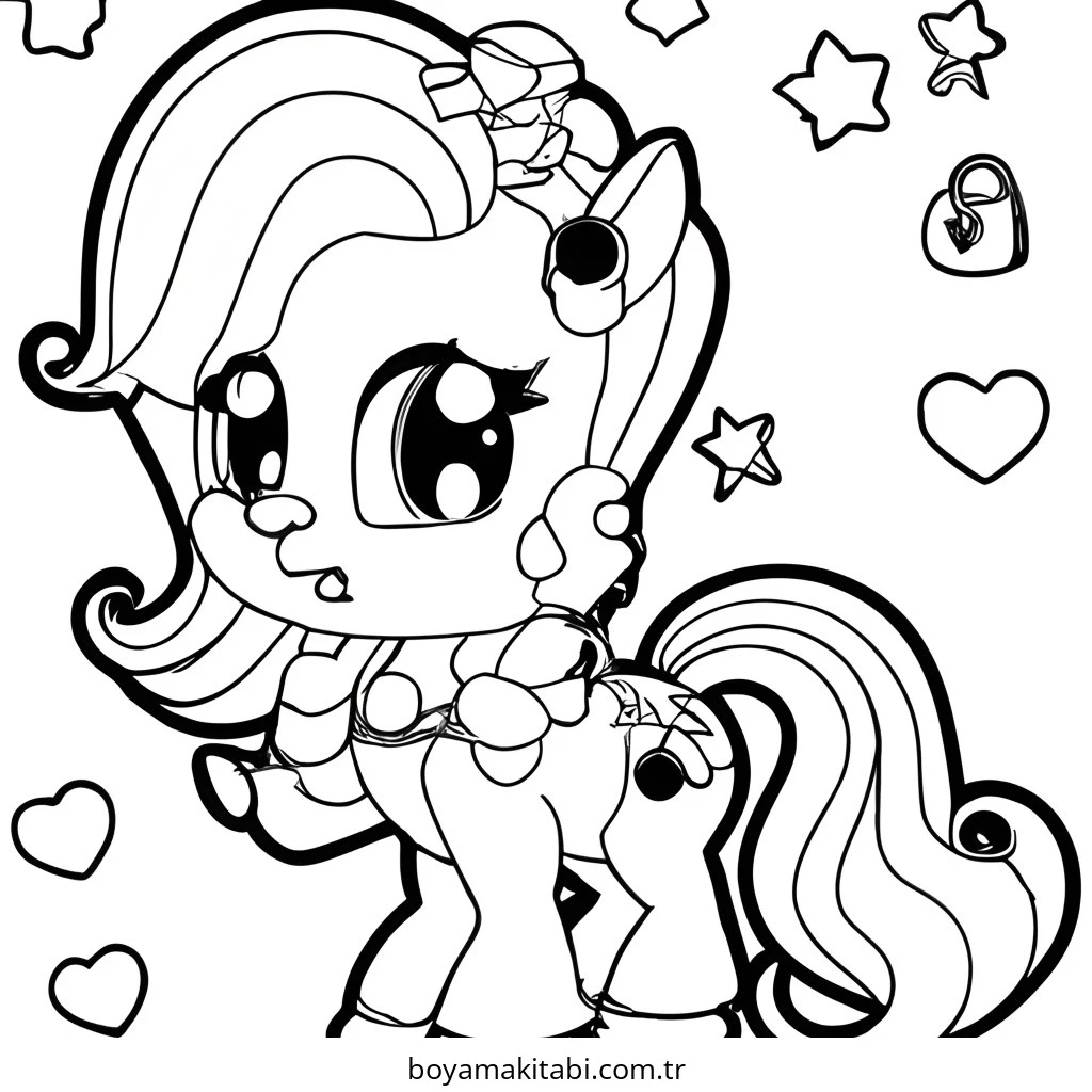 My Little Pony boyama sayfası – sanatsal çalışma, çocuklar için