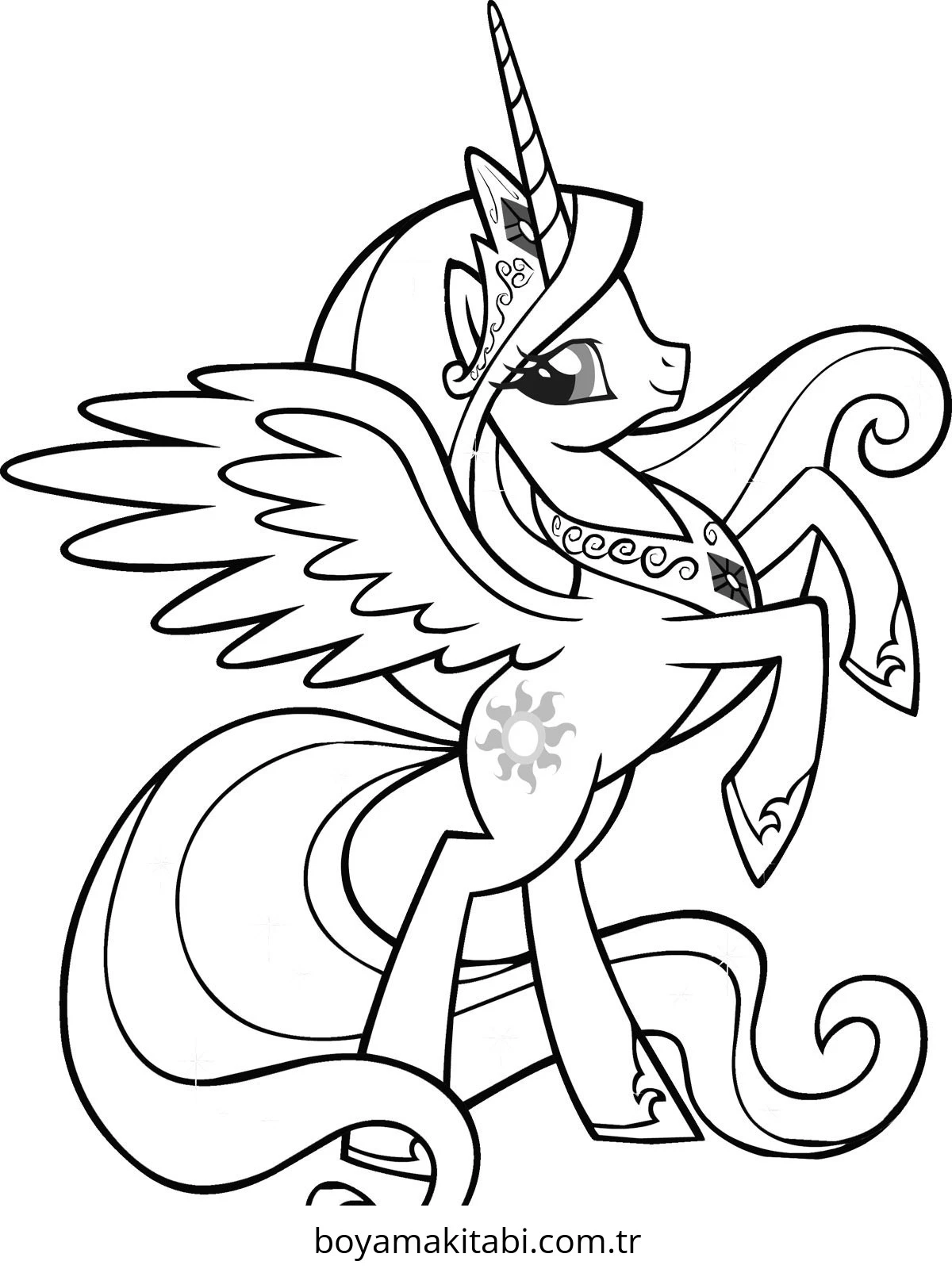 My Little Pony boyama sayfası – boyama çalışması, yaratıcılığı geliştirir