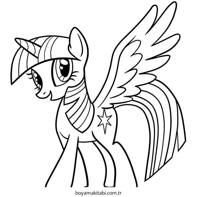 My Little Pony boyama sayfası – renkli çizimler, okul öncesi
