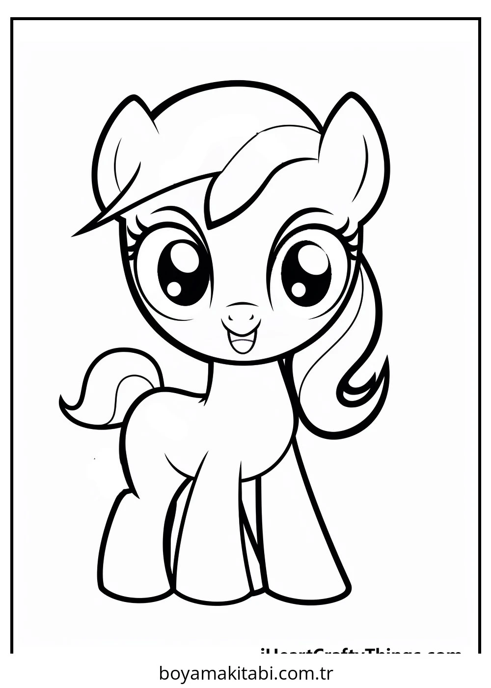 My Little Pony boyama sayfası – kolay boyama, eğitici aktivite