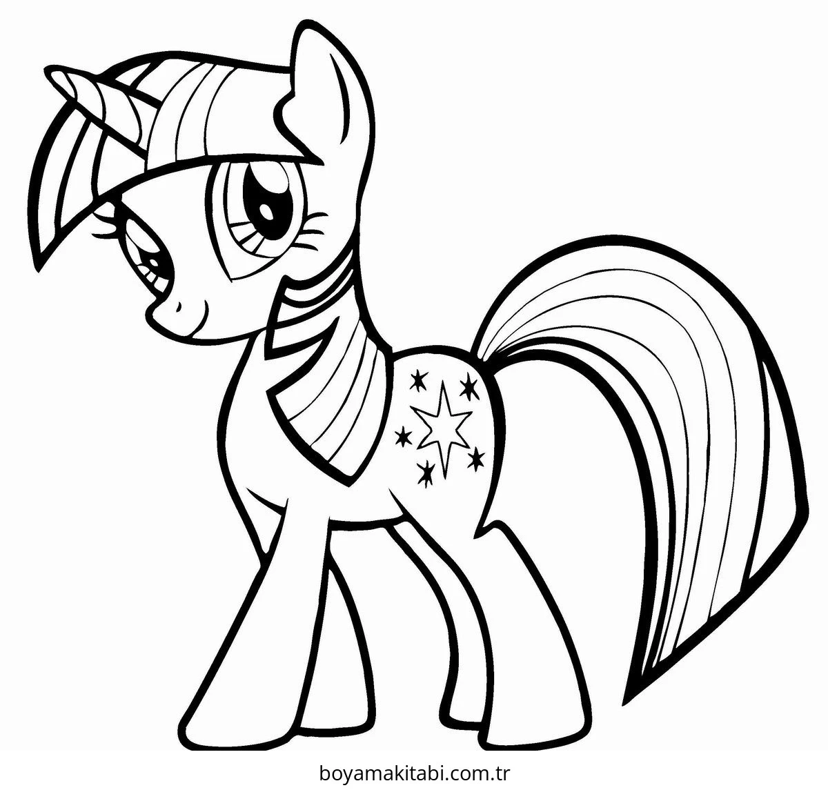 My Little Pony boyama sayfası – eğlenceli etkinlik, el becerilerini geliştirir