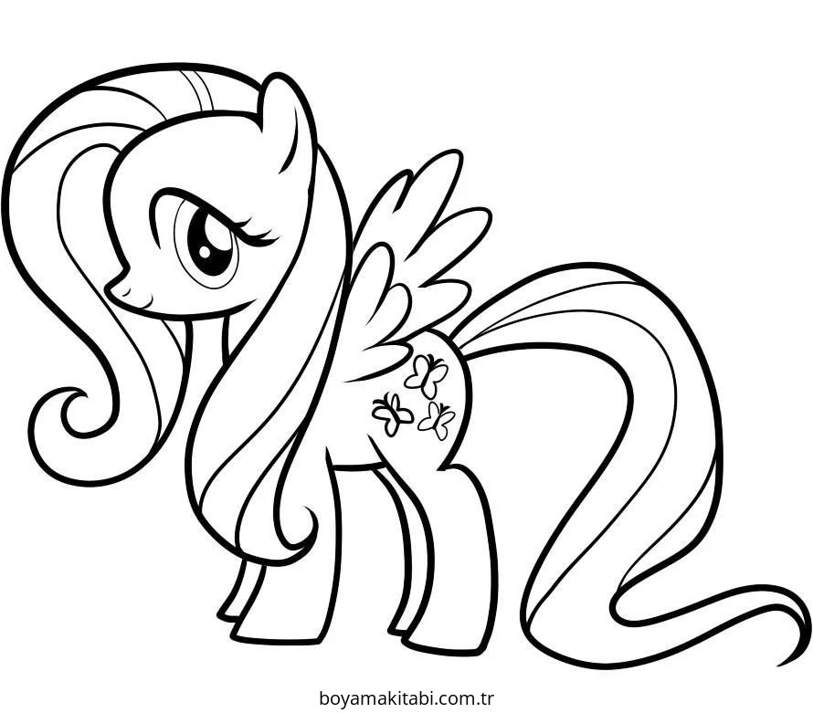 My Little Pony boyama sayfası – çizgi film temalı, basit çizim