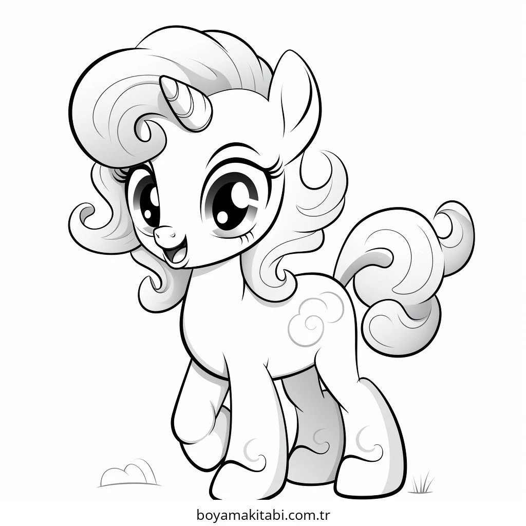 My Little Pony boyama sayfası – çocuk aktivitesi, PDF indir