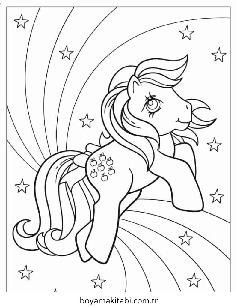 My Little Pony boyama sayfası – sanatsal çalışma, çocuklar için