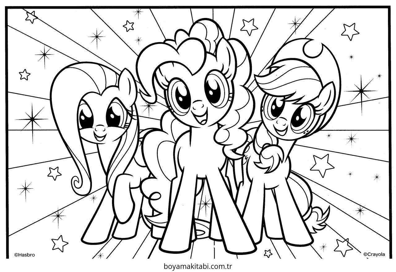 My Little Pony boyama sayfası – basit çizim, kolay boyama