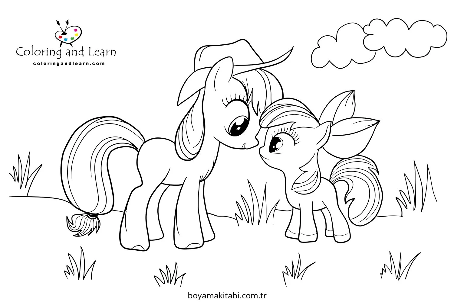 My Little Pony boyama sayfası – PDF indir, sevimli karakter