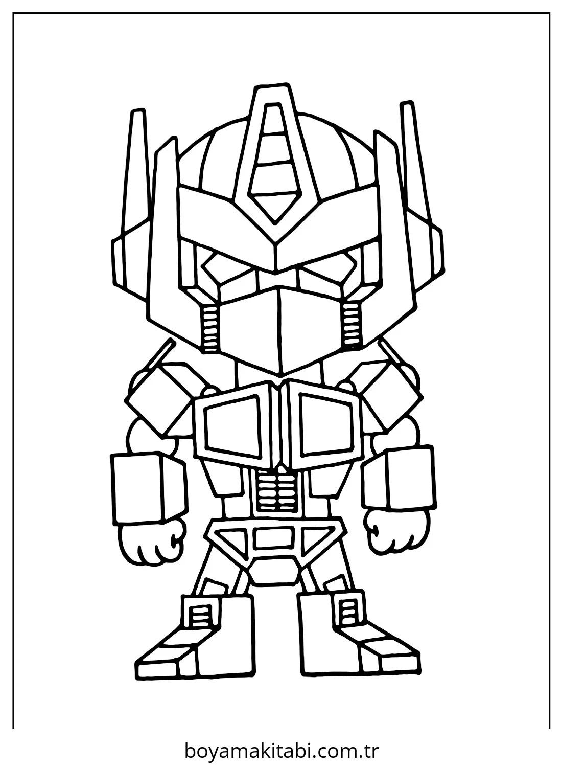 Optimus Prime boyama sayfası – boyama çalışması, yaratıcılığı geliştirir