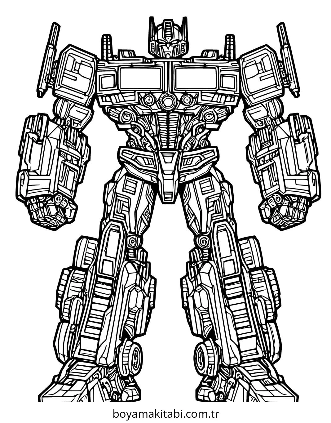 Optimus Prime boyama sayfası – renkli çizimler, okul öncesi