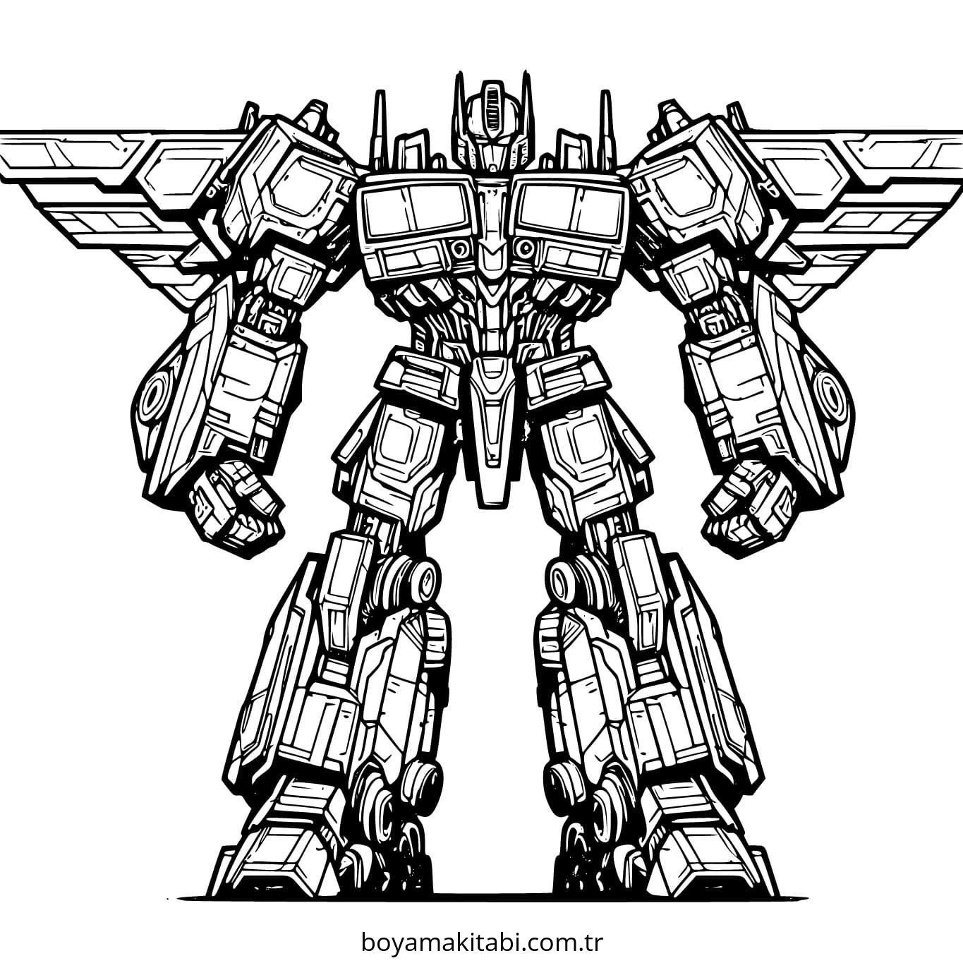Optimus Prime boyama sayfası – çocuklar için, çizgi film temalı