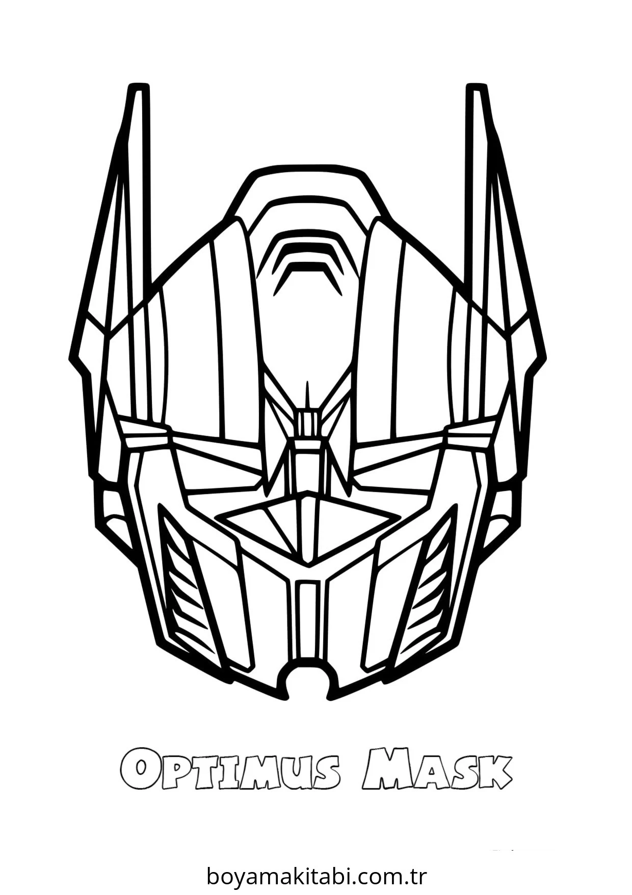 Optimus Prime boyama sayfası – okul öncesi, evde etkinlik